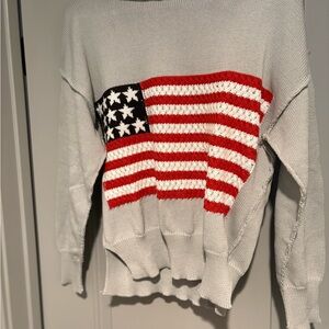Women's Gray American Flag Sweater